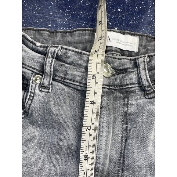 Zara Skinny Gray Jeans Stretch Ankle Slit No Flaws 90% Eco Grown Cotto Wms Sz 4 - Picture 8 of 10